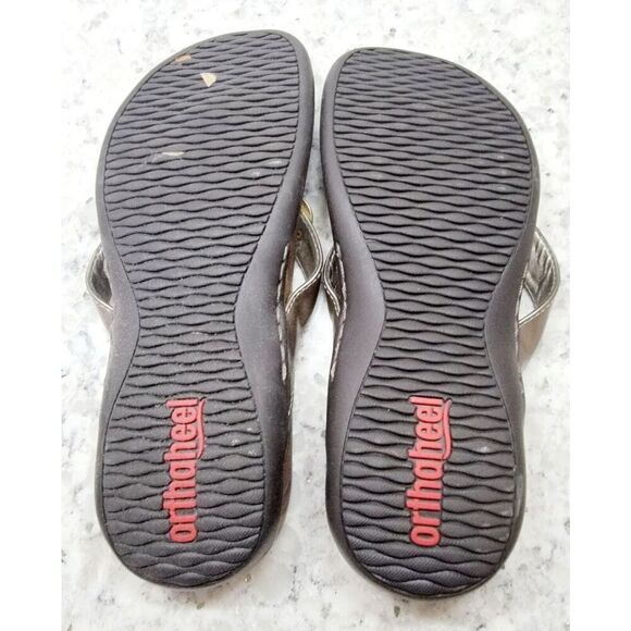 Orthaheel Size 7 Lola Mixed Metal Silver and Gold Women’s Sandals EUC - Picture 2 of 8